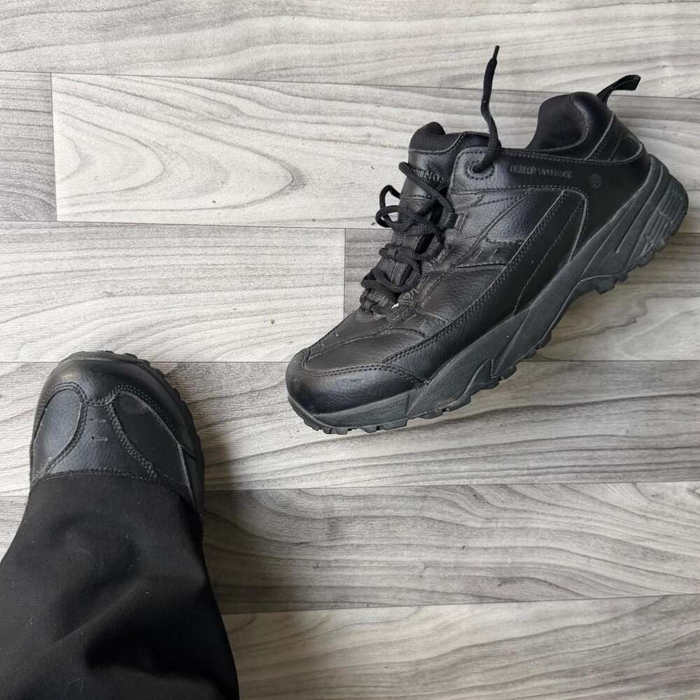 Red Wing Black Leather Work Shoes